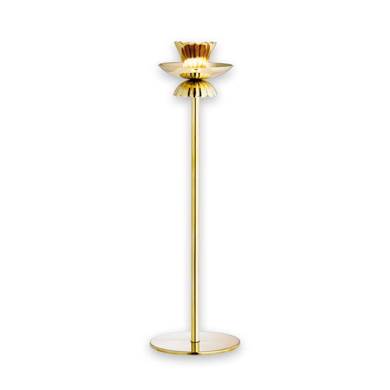 Scallop ljusstake i mässing 30 cm
