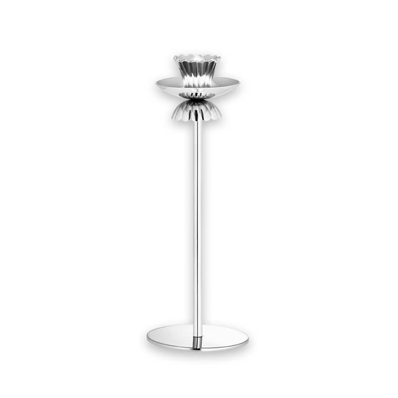 Scallop ljusstake i nickelpläterad mässing 26 cm
