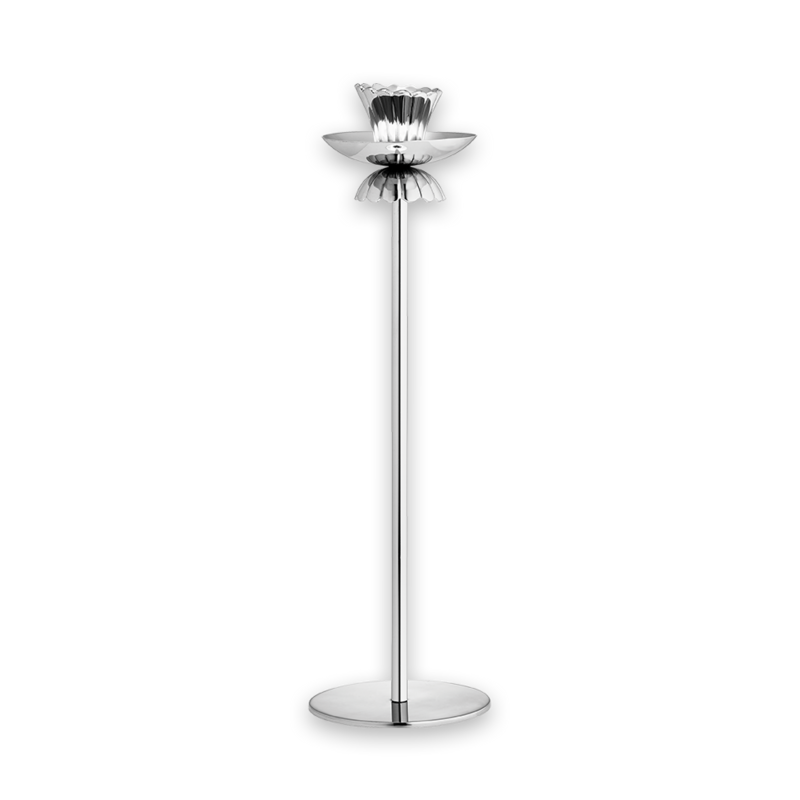 Scallop ljusstake i nickelpläterad mässing 30 cm