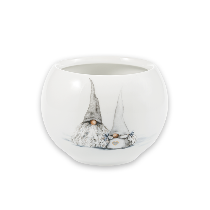 Weihnachtswichtel Weiße Schale 8 cm
