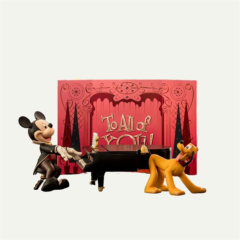Disneys Show Micky Maus und Pluto am Flügel