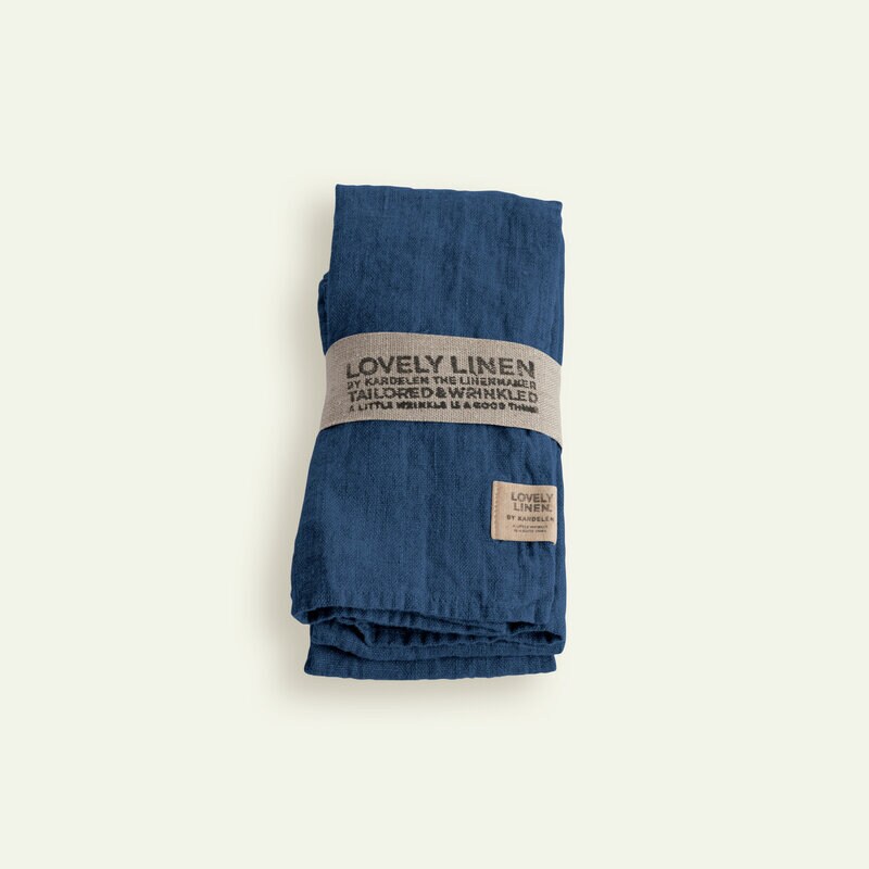 Lovely Linen Lovely serviet 45 x 45 cm 4-pak, Denim Blue