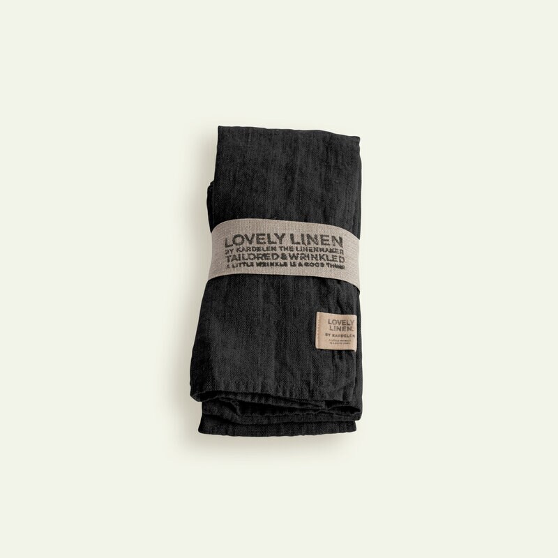 Lovely Linen Lovely serviet 45 x 45 cm 4-pak, Dark Grey
