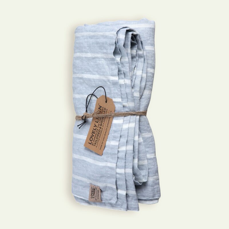 Lovely Linen Misty dug 145 x 250 cm, Stripe Sky