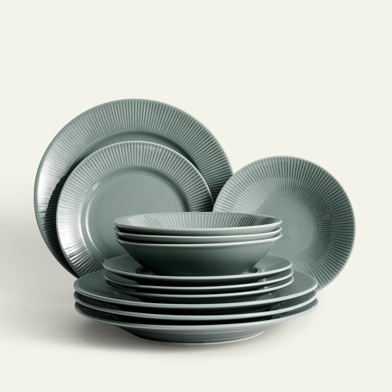 Nordic Dawn Teller-Set 12-teilig, Tau Geschirr set Teller set