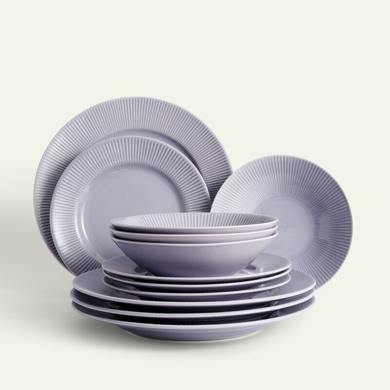 Nordic Dawn Teller-Set 12-teilig, Heide Geschirr set Teller set