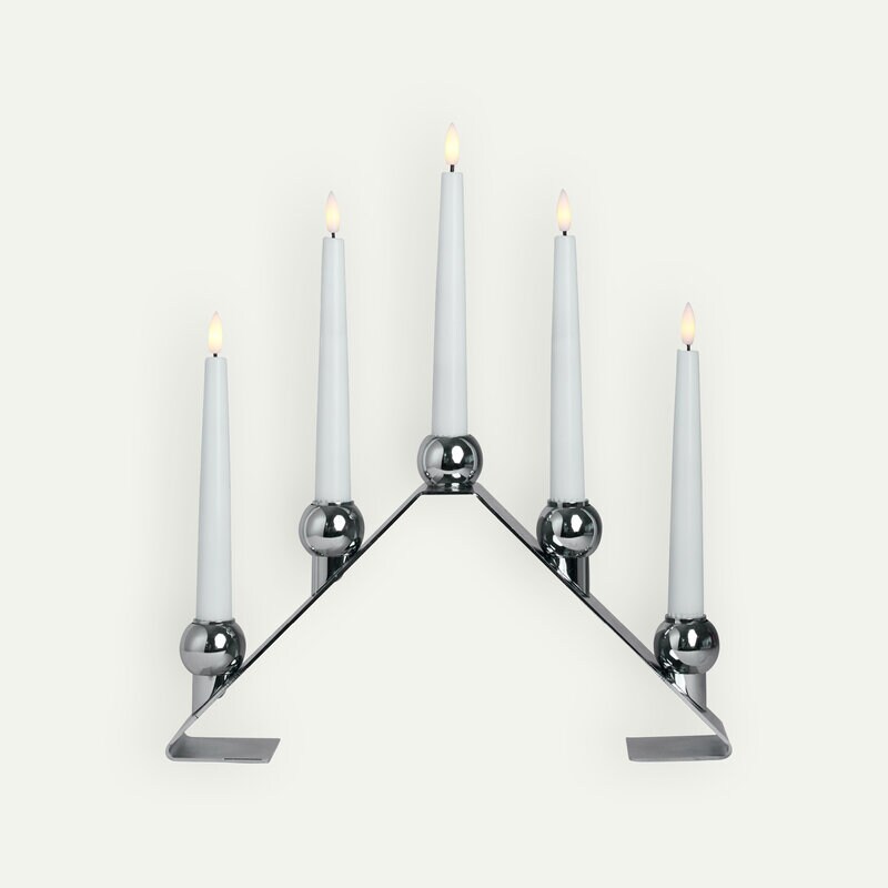 Watt & Veke Luna adventsljusstake 38 cm, Chrome