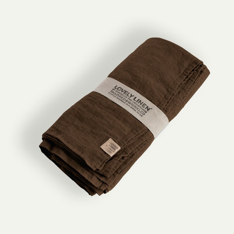 Lovely Linen Lovely dug 145 x 300 cm, Chocolate