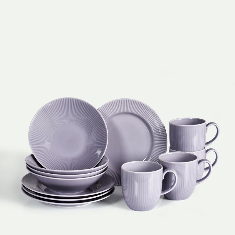 Nordic Dawn Frühstücksset 12-teilig, Heide