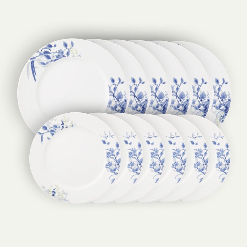 Nordic Blue tallerkensett 12 deler Servise Tallerkener sett