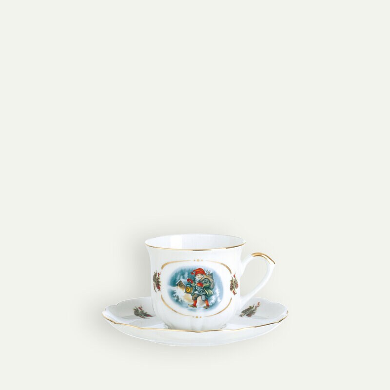 Traditionelle Weihnacht Kaffeetasse mit Untertasse, 20 cl