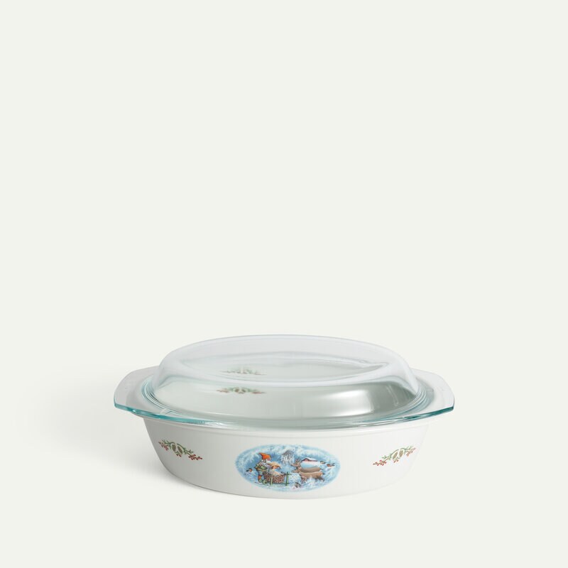 Traditionelle Weihnachten Backofenform mit Glasdeckel 3 l