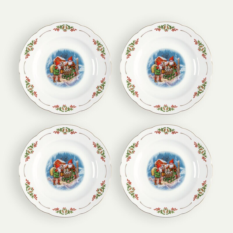 Traditionelle Weihnachten Teller 26 cm 4er-Pack Speiseteller