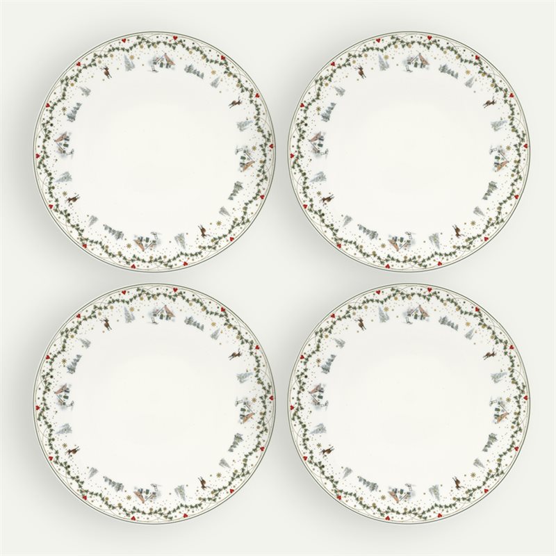 Weihnachtserinnerungen Teller 28 cm 4er-Pack, Erinnerungen Speiseteller