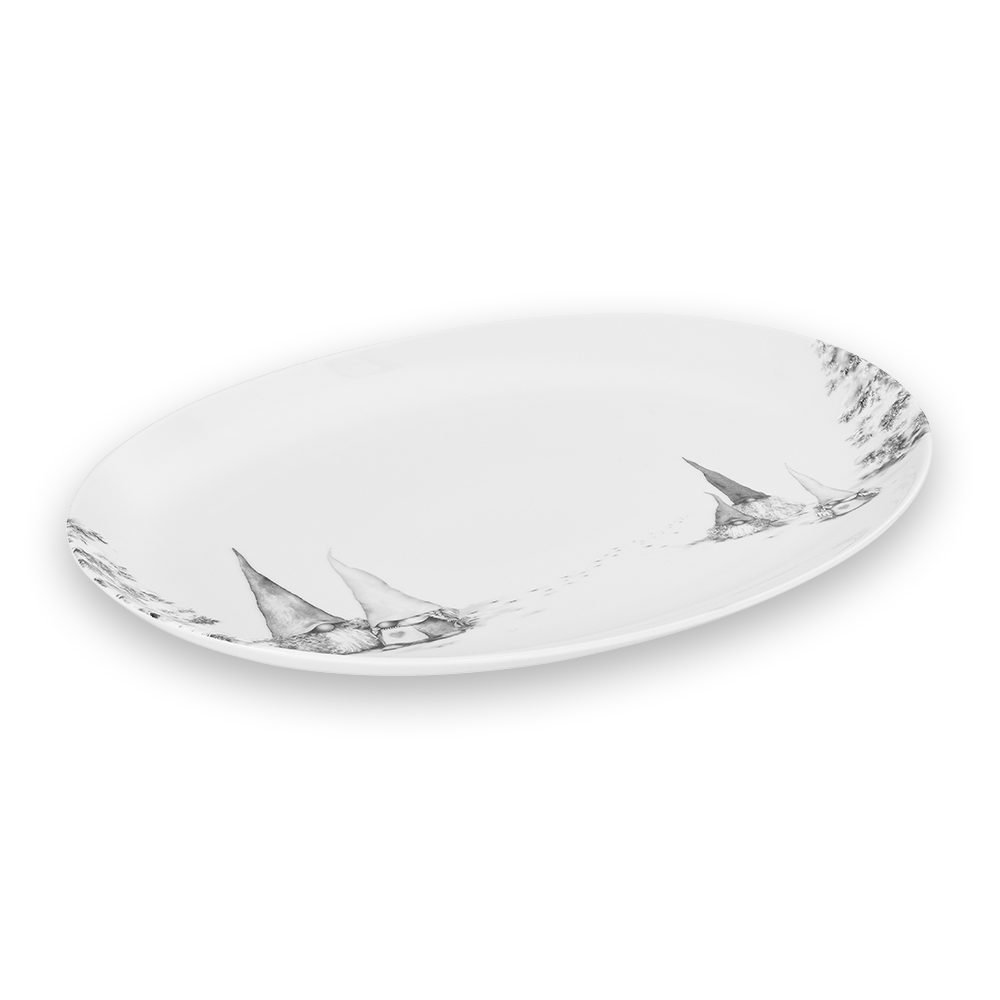 Åsas Tomtejul Vit serveringsfat 38 cm
