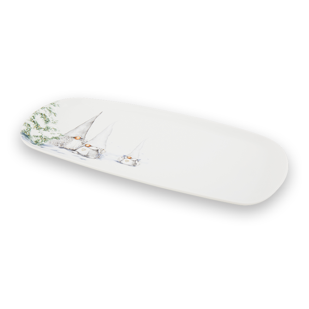 Christmas Gnome White Cake Stand 36 cm