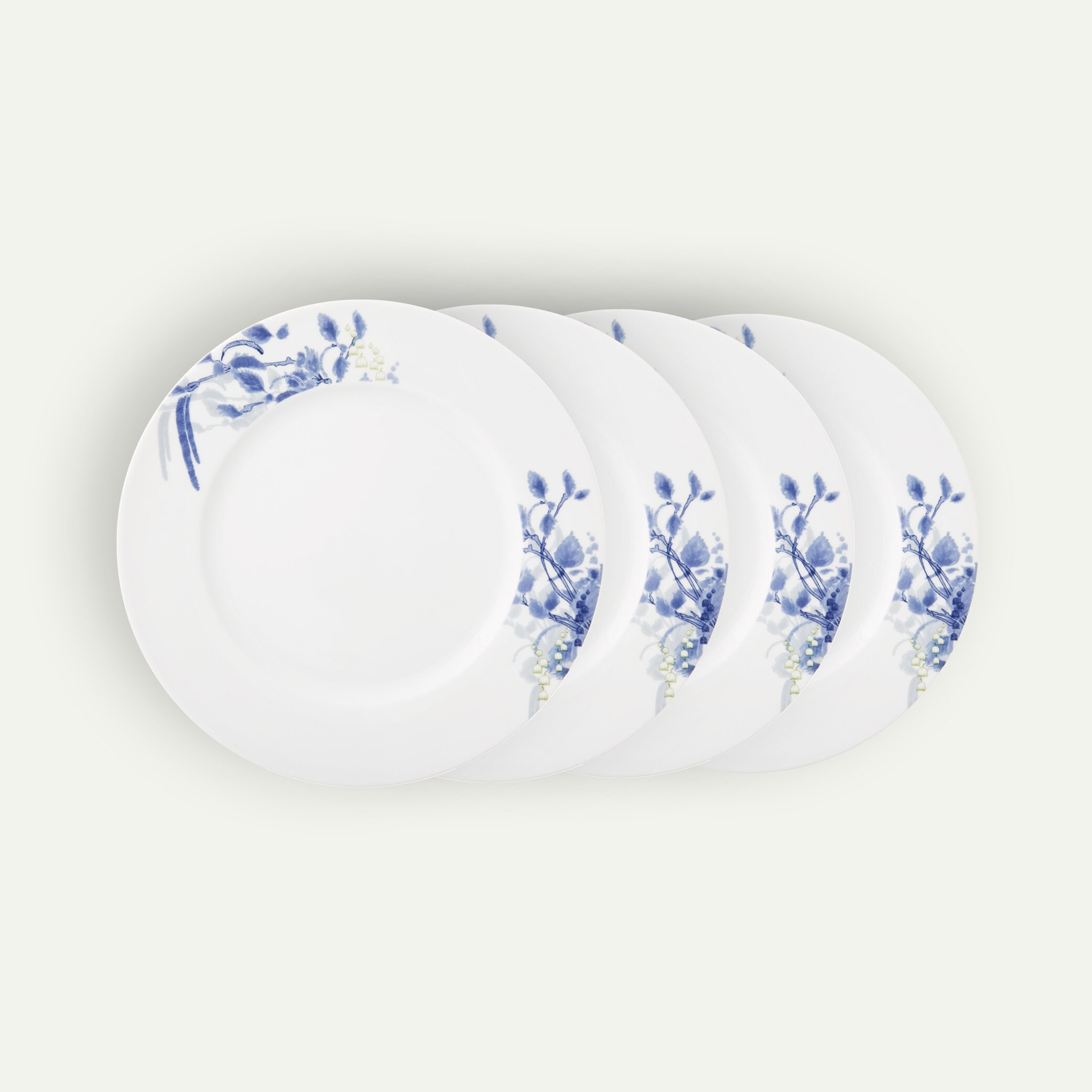 Nordic Blue tallerken 26 cm 4-pk, Hvit