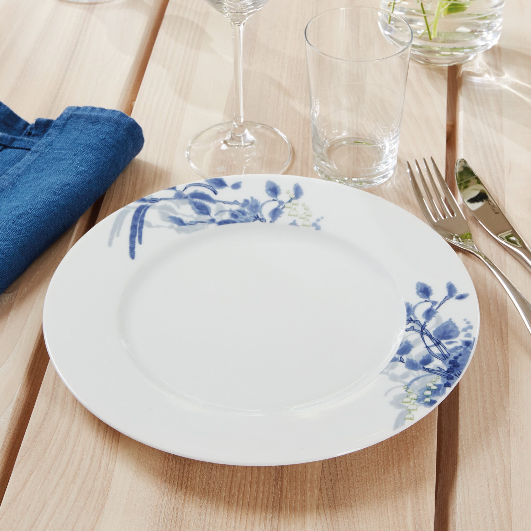 Nordic Blue tallerken 26 cm 4-pk, Hvit