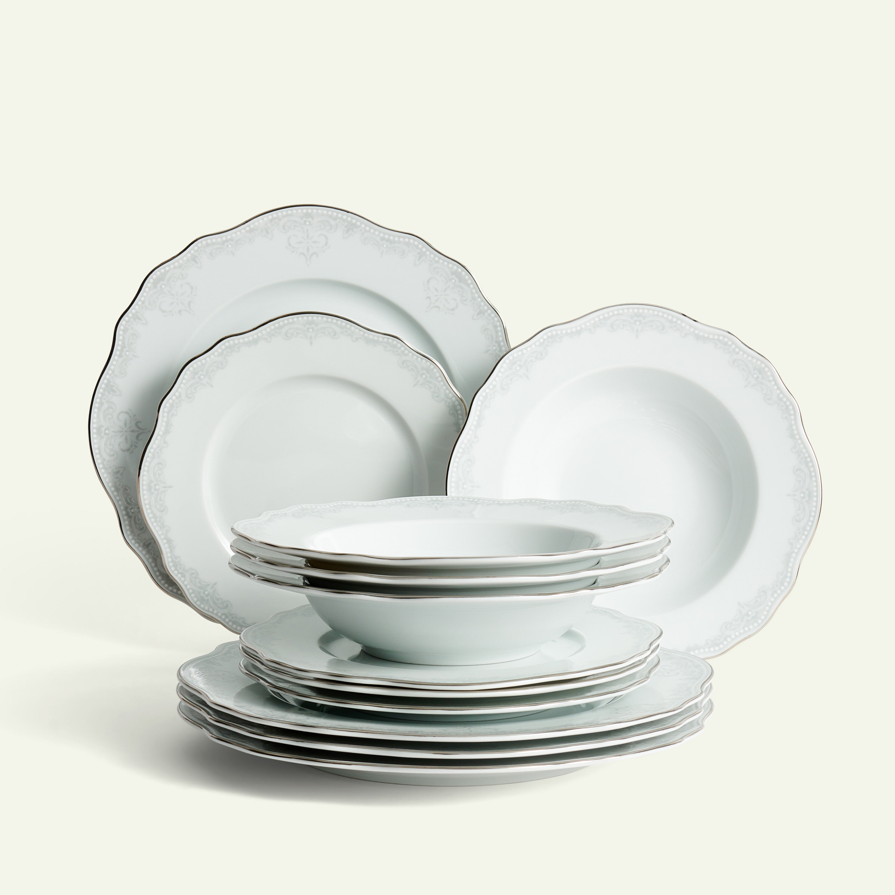 Moments tallriksset 12 delar, 4 pers Servis Tallrikar set