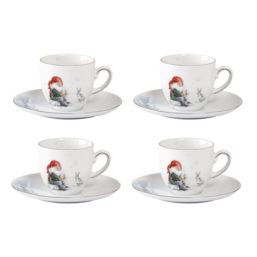 Santa´s Christmas Coffee Cup with Saucer 20 cl, 4-pack