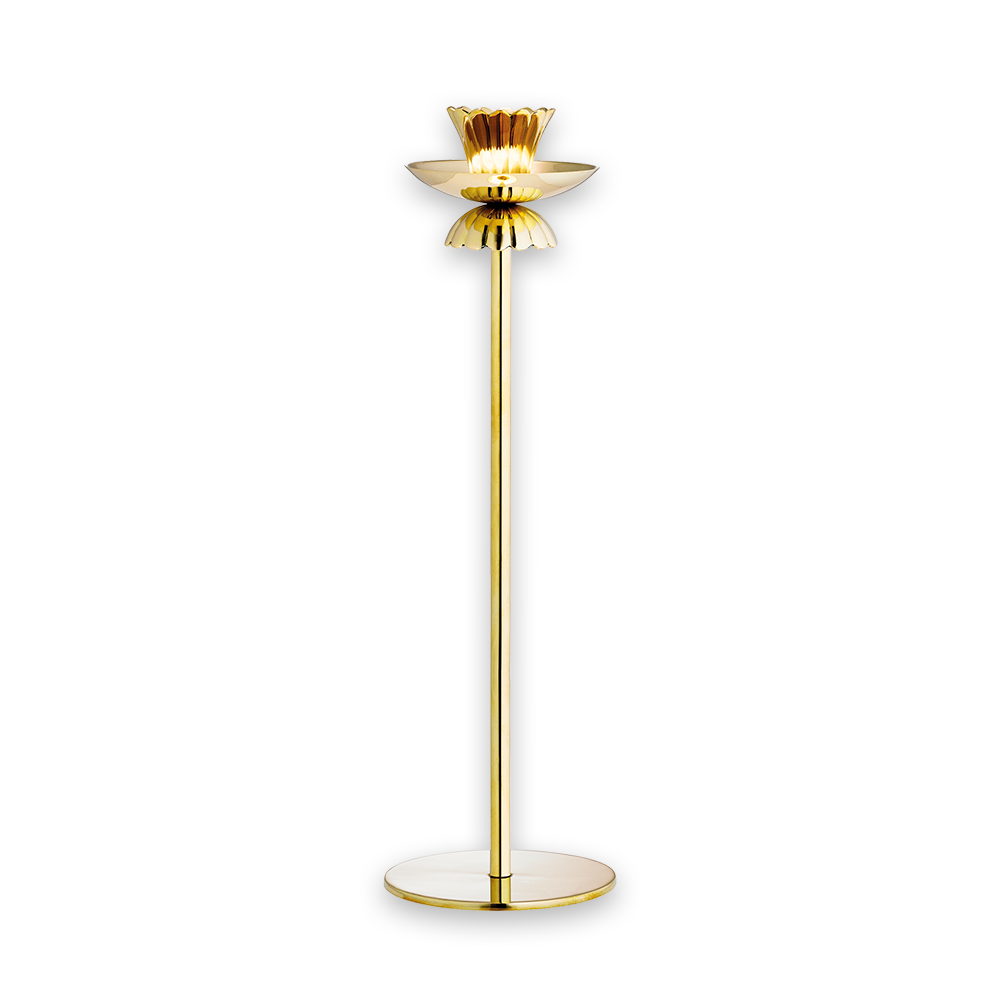 Scallop ljusstake i mässing 30 cm