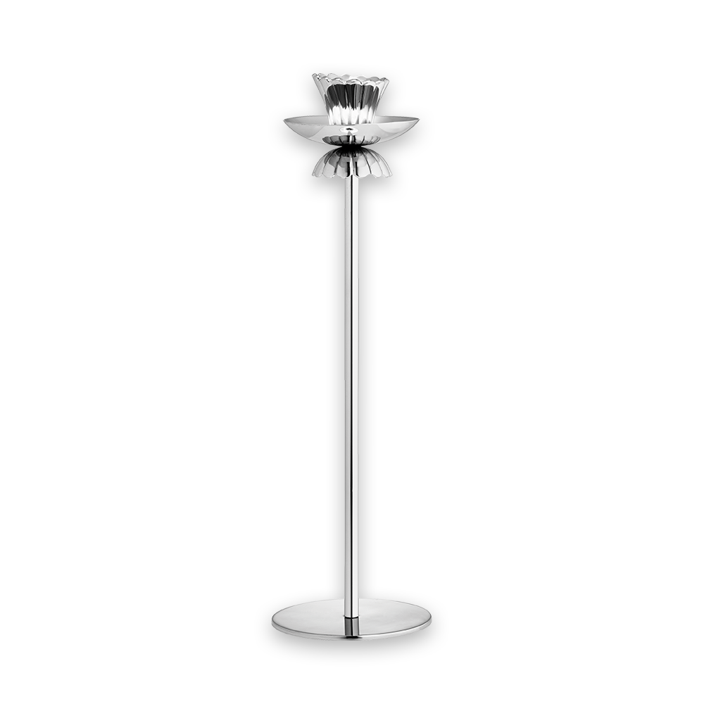 Scallop ljusstake i nickelpläterad mässing 30 cm