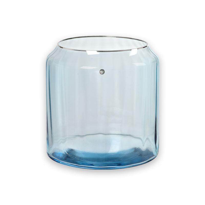 Lace ljuslykta/vas 20 cm, blå