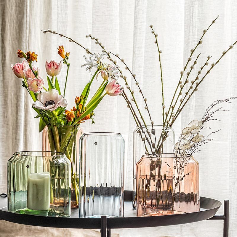 Lace vas 25 cm, ostrongrå