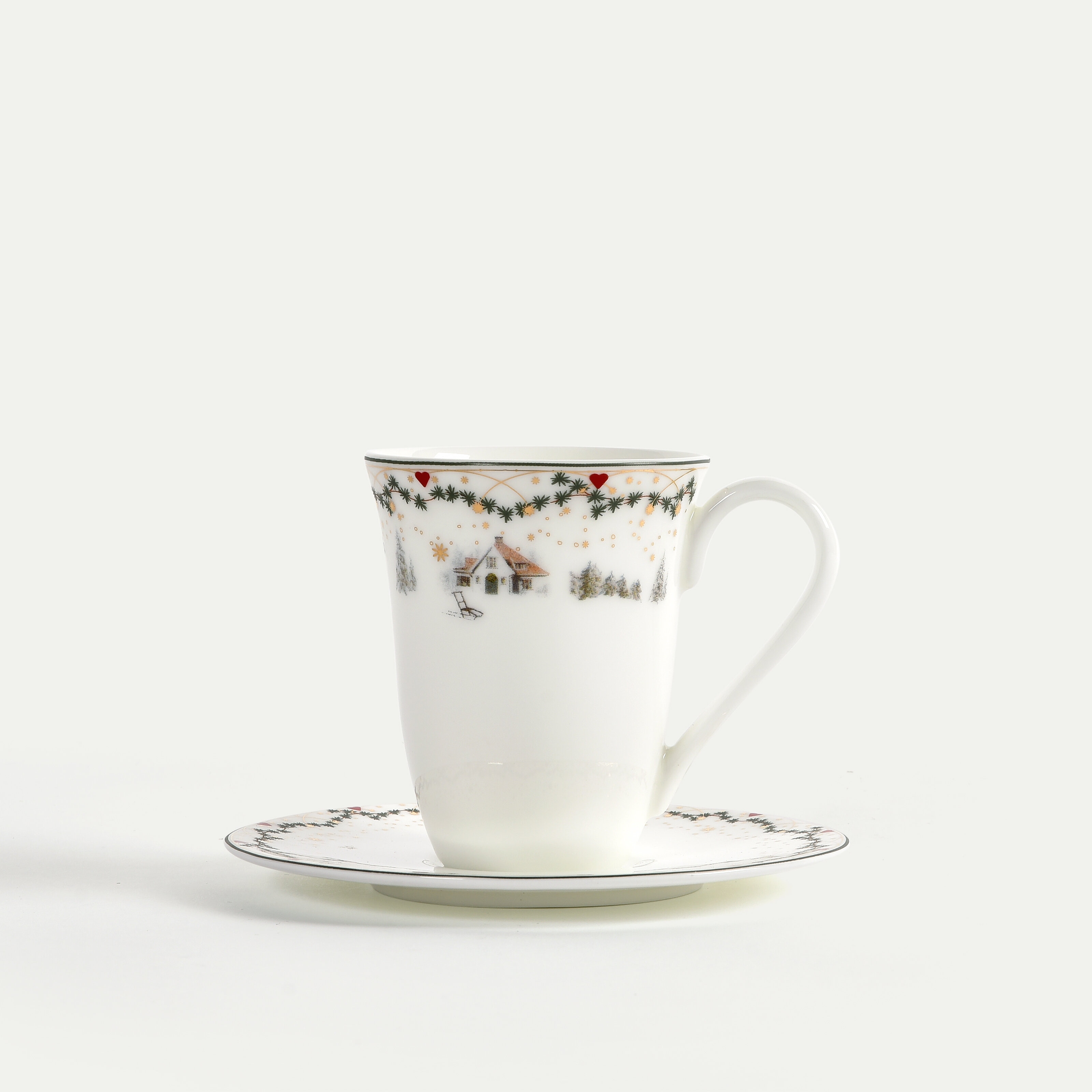 Juleminner kaffekopp med underfat 20 cl, Minner
