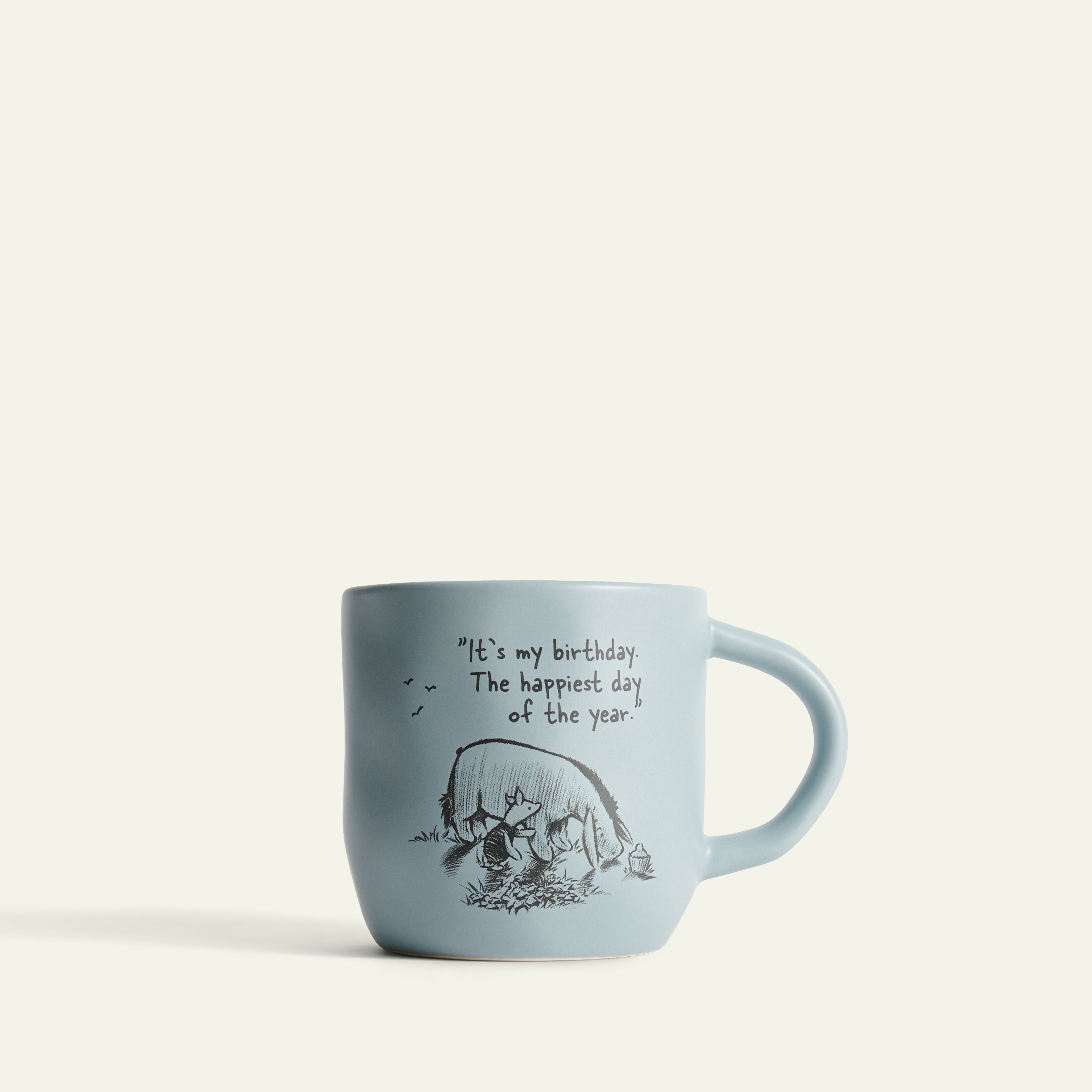 Nalle Puh mugg Birthday 30 cl, Blå