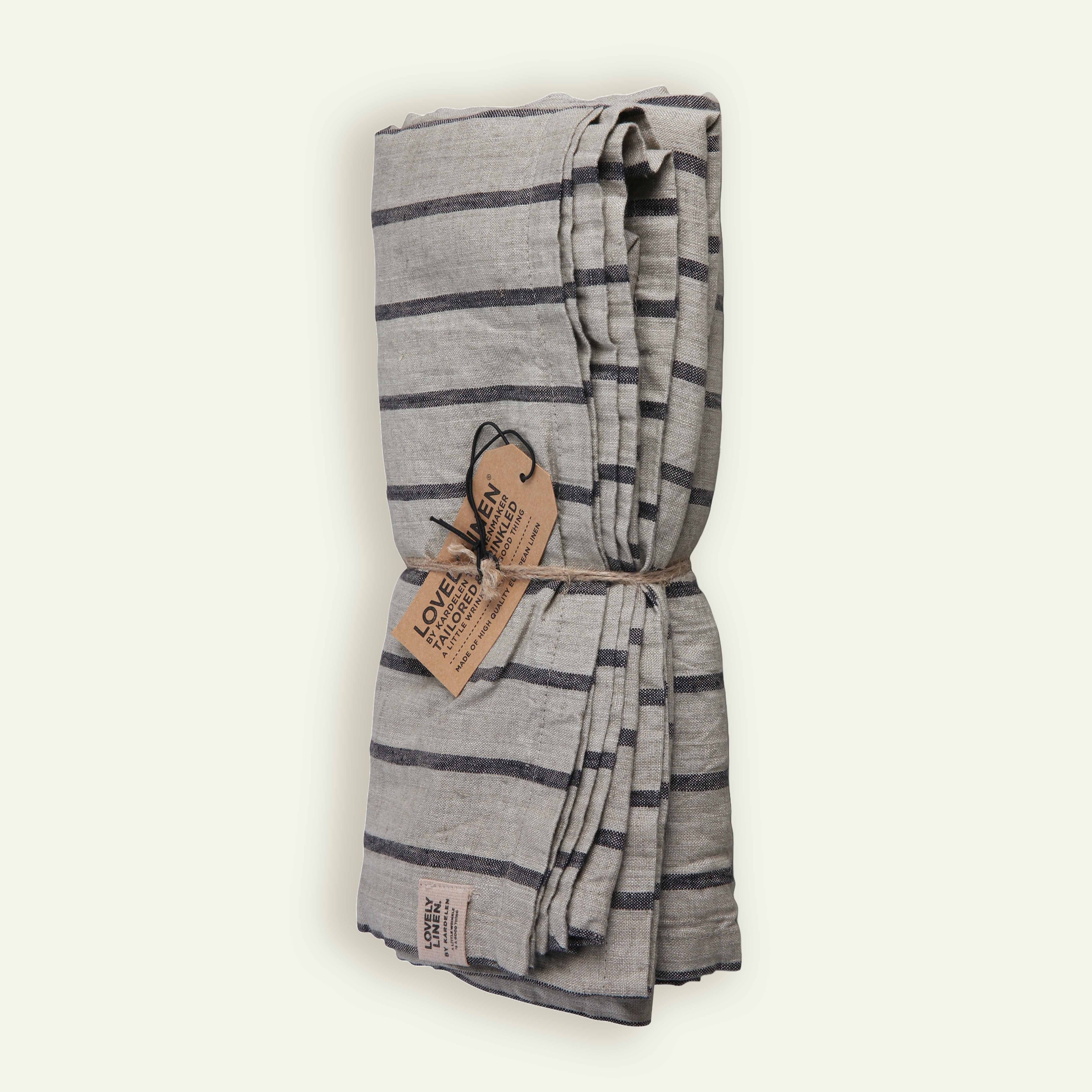 Lovely Linen Misty duk 145 x 250 cm, Stripe Black