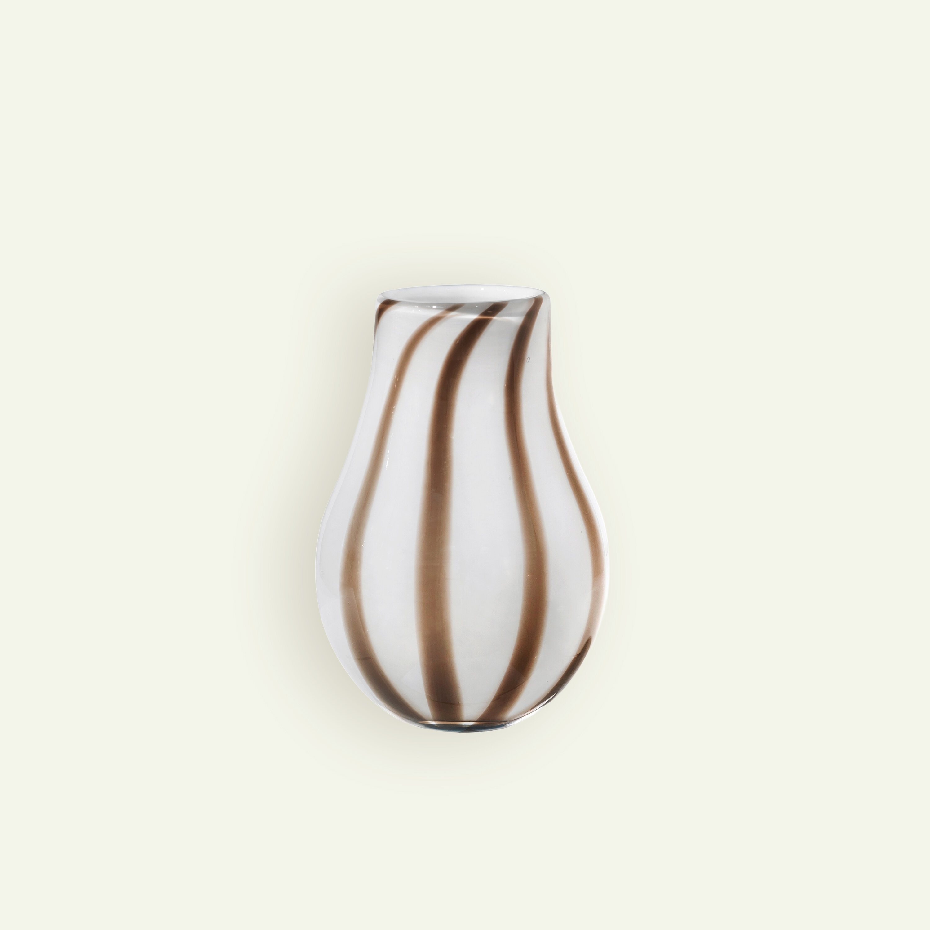 Broste Copenhagen Ada Stripe vase 15,5 x 22,5 cm, Taupe Warm Grey