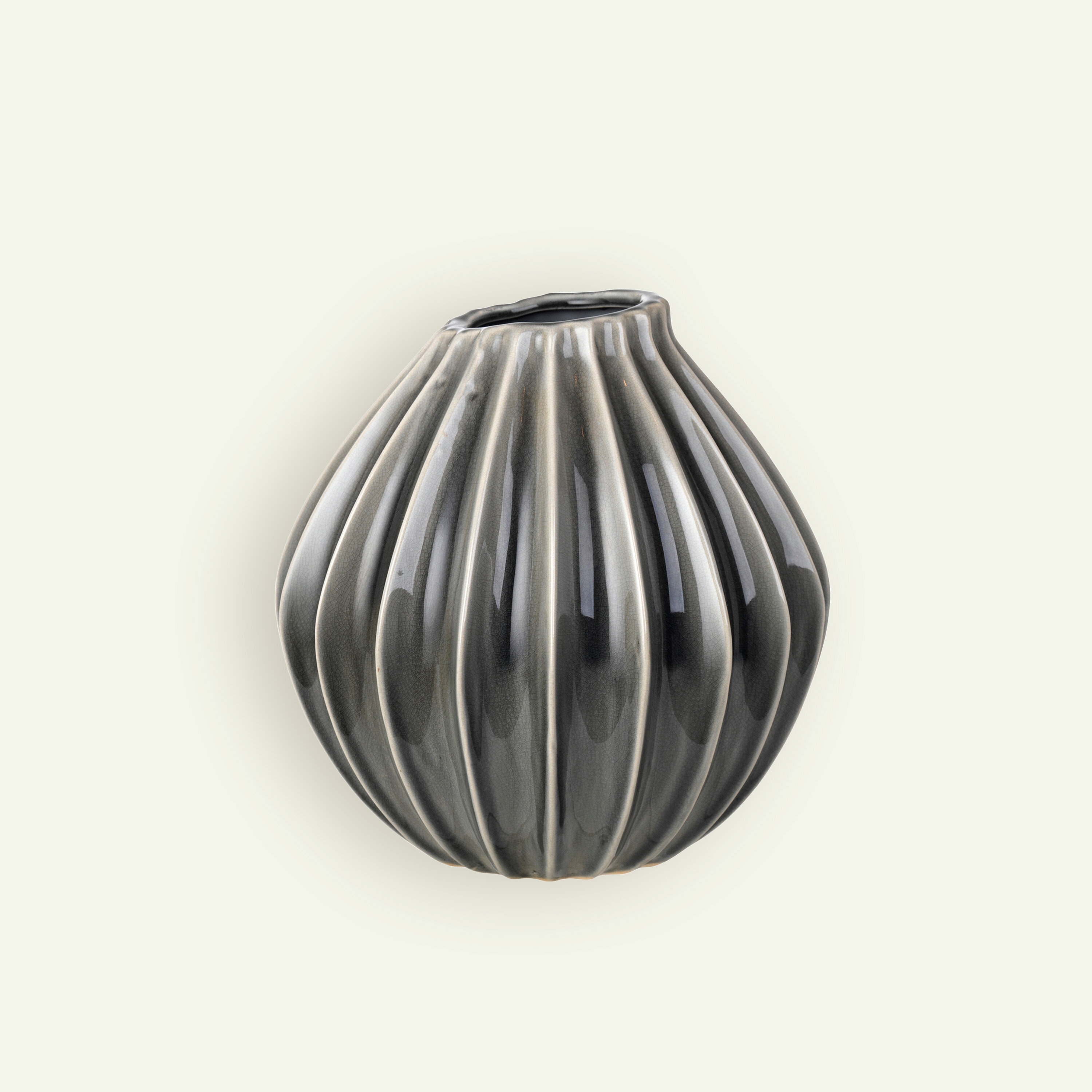 Broste Copenhagen Wide vase 25 x 25 cm, Smokey Grey 