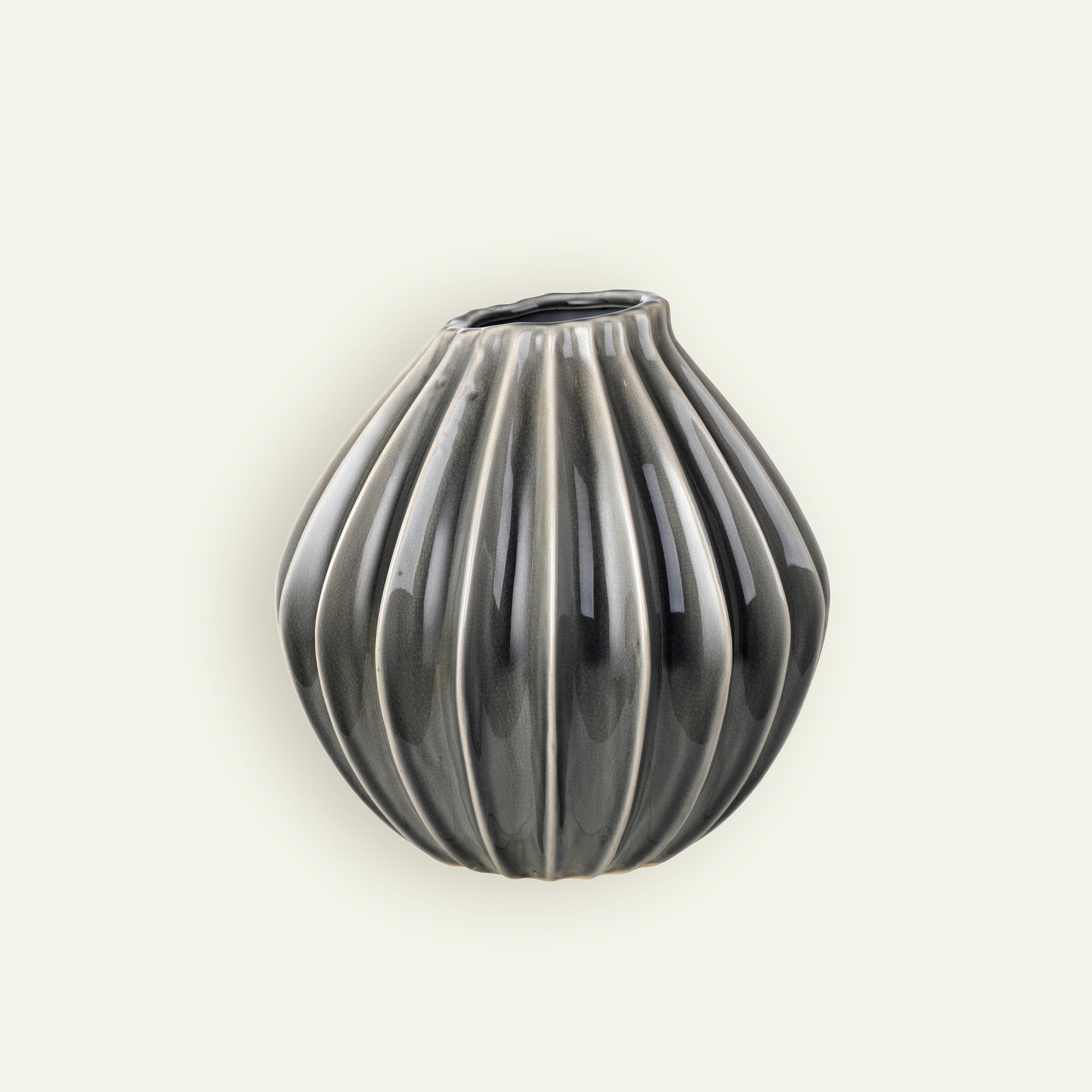 Broste Copenhagen Wide vase 25 x 25 cm, Smokey Grey