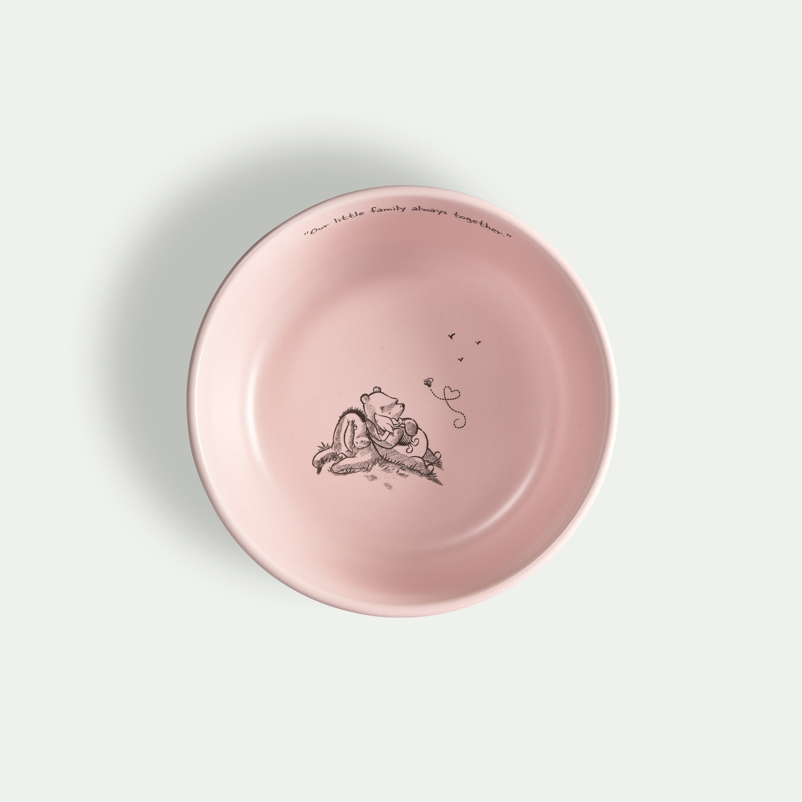Nalle Puh skål Family 15 cm, Ljusrosa