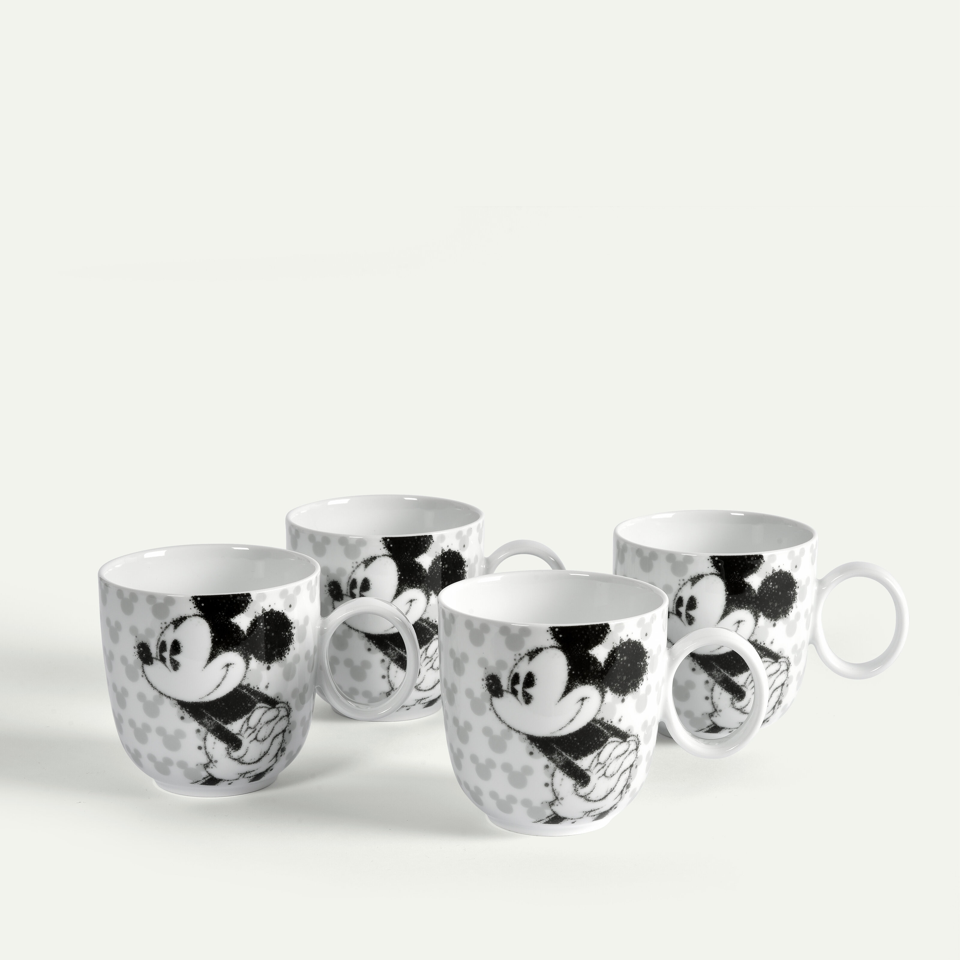 Mickey Mouse Silhouette mok, 32 cl, 4 stuks
