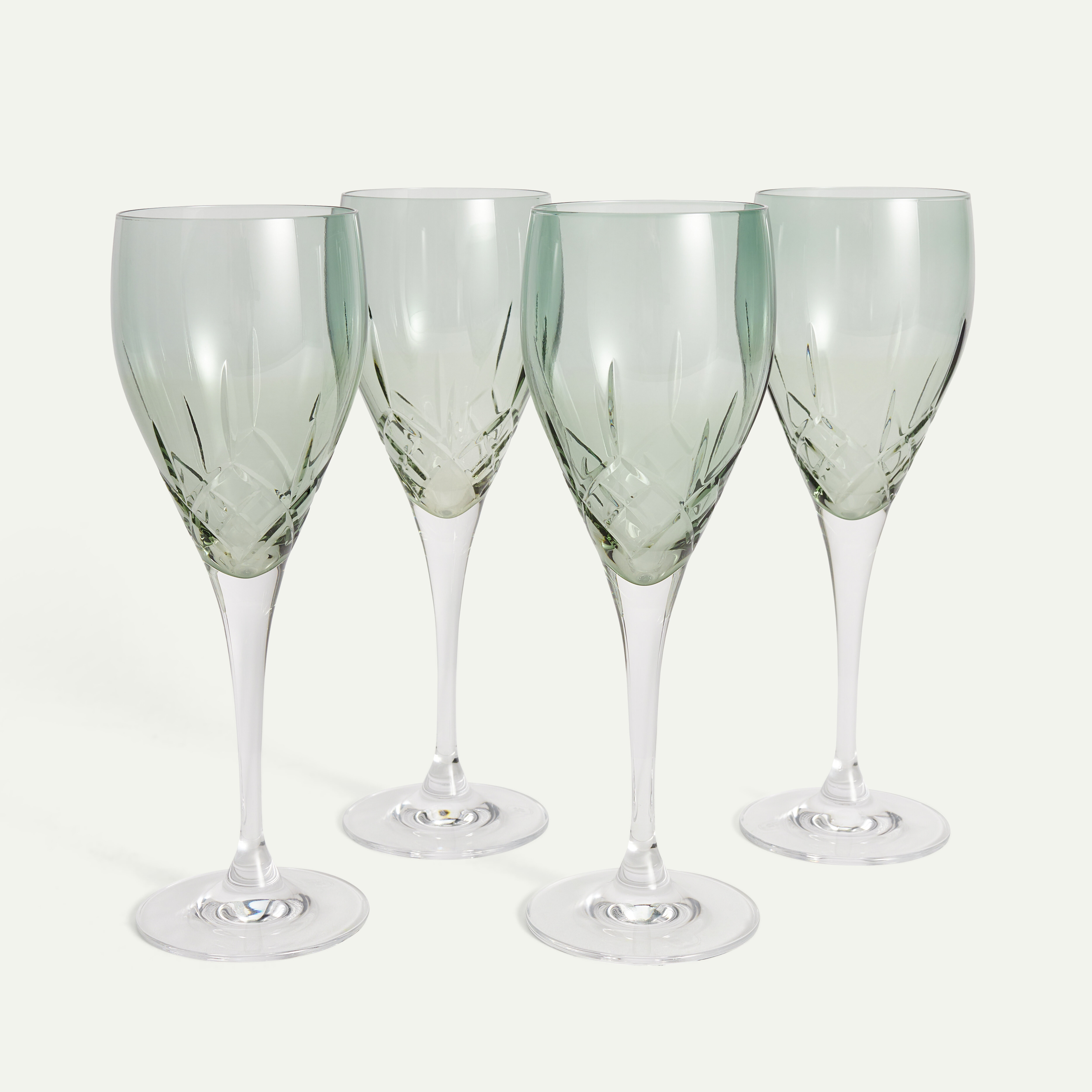 Crown vinglas 30 cl 4-pack, Grön