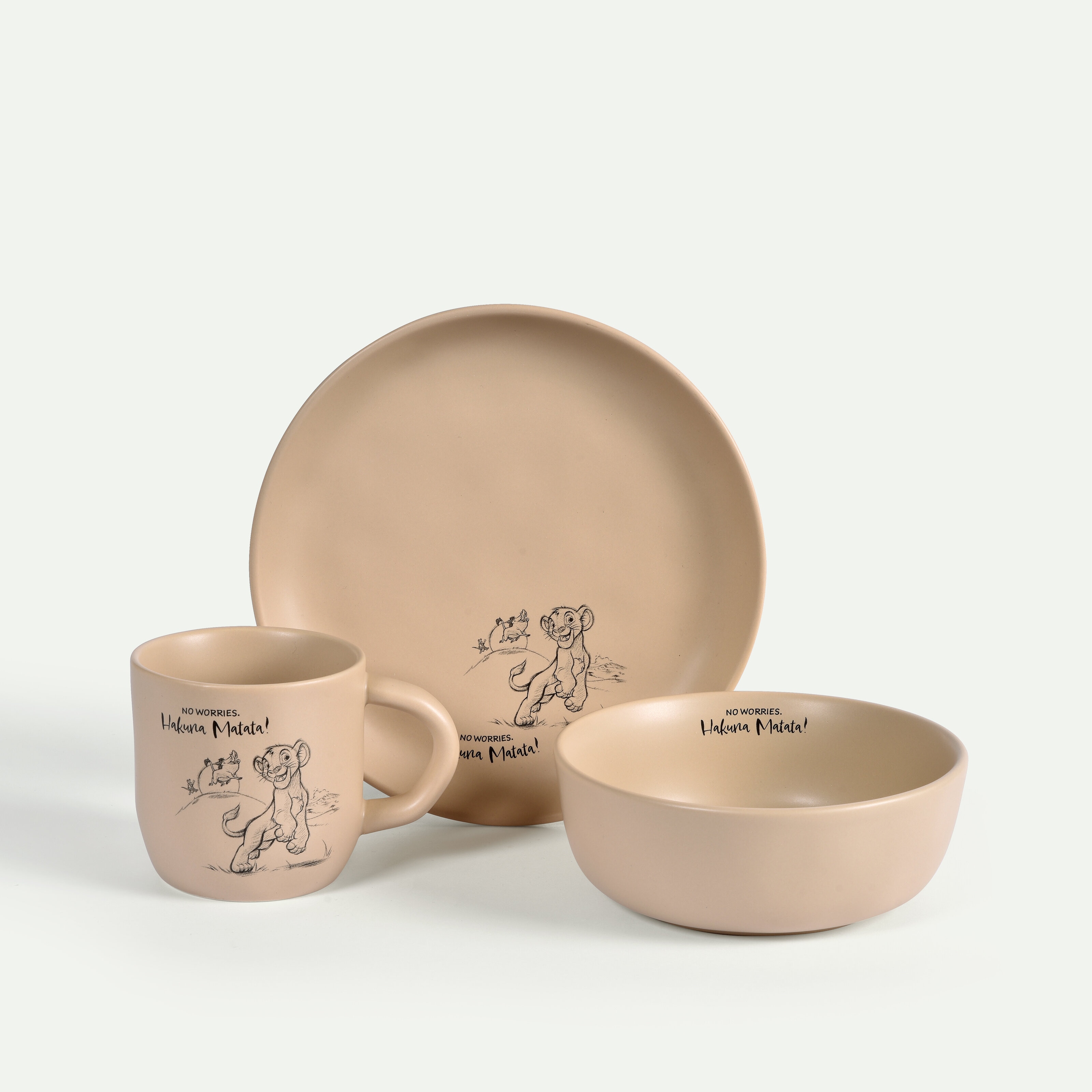 Lejonkungen set Hakuna Matata 3 delar, Sandbrun