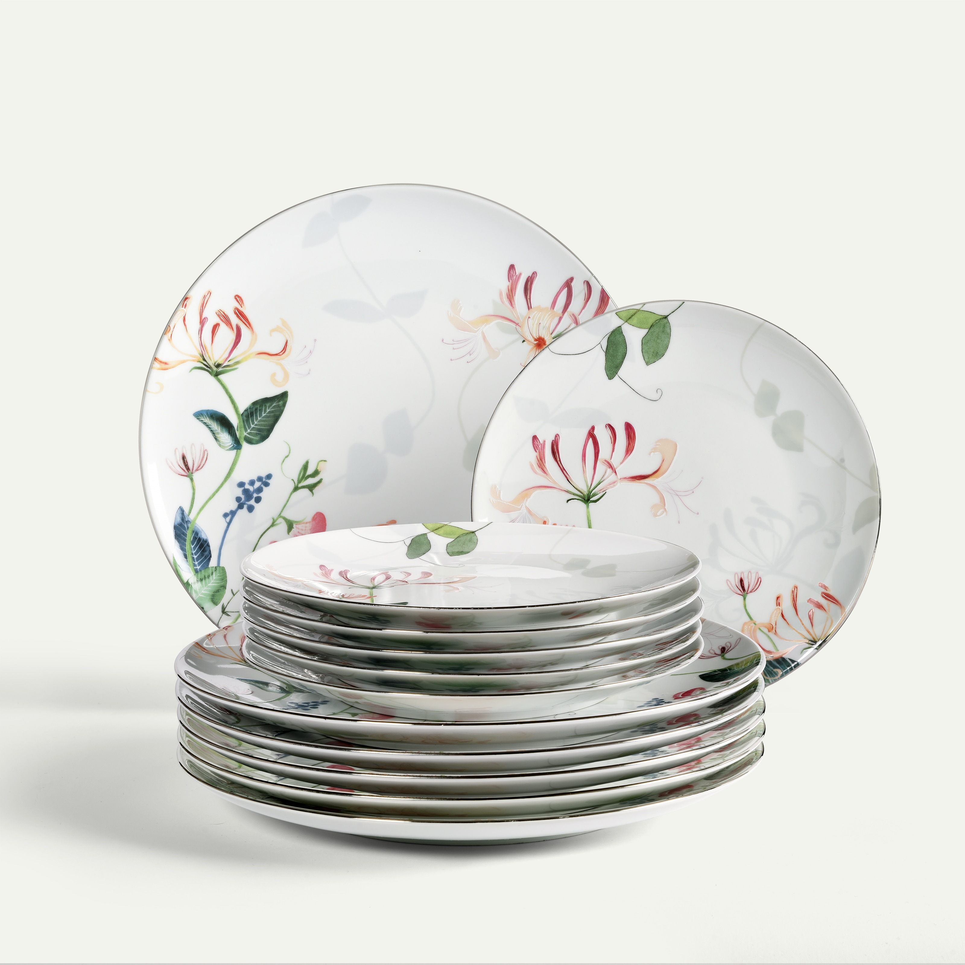 Kaprifol tallriksset 12 delar, 6 pers Servis Tallrikar set