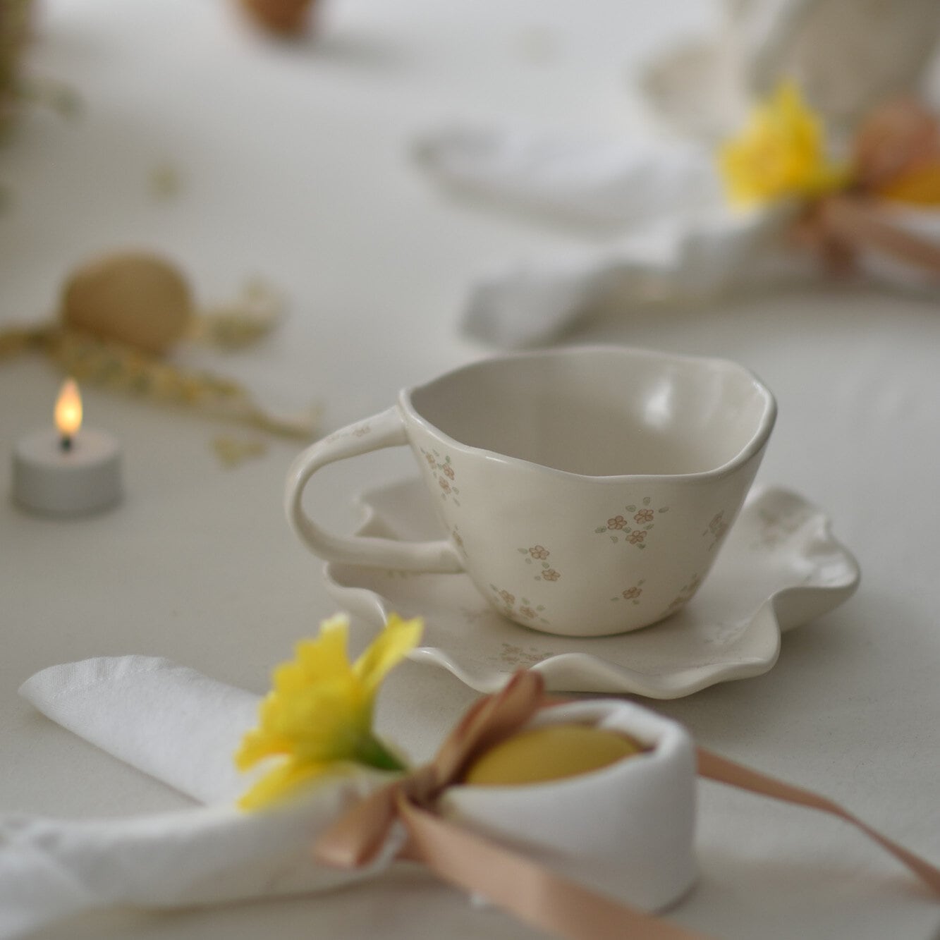 Lilie Set Tasse 40 cl Kuchenteller 19 cm 2 Teile