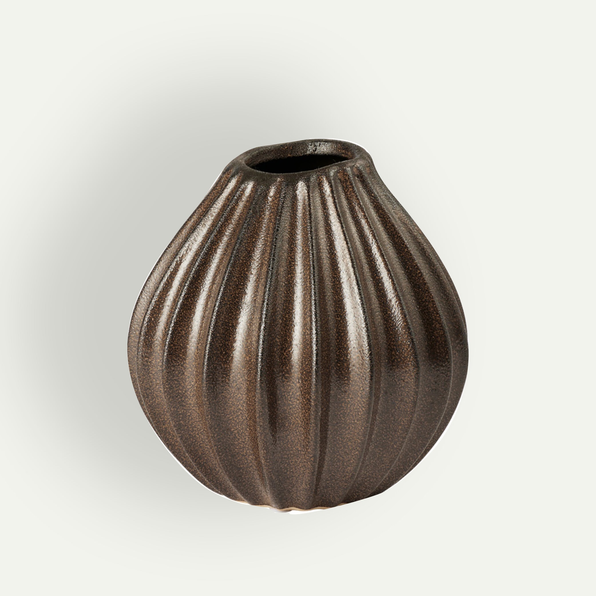 Broste Copenhagen Wide vase 30 x 30 cm, Antique Brown