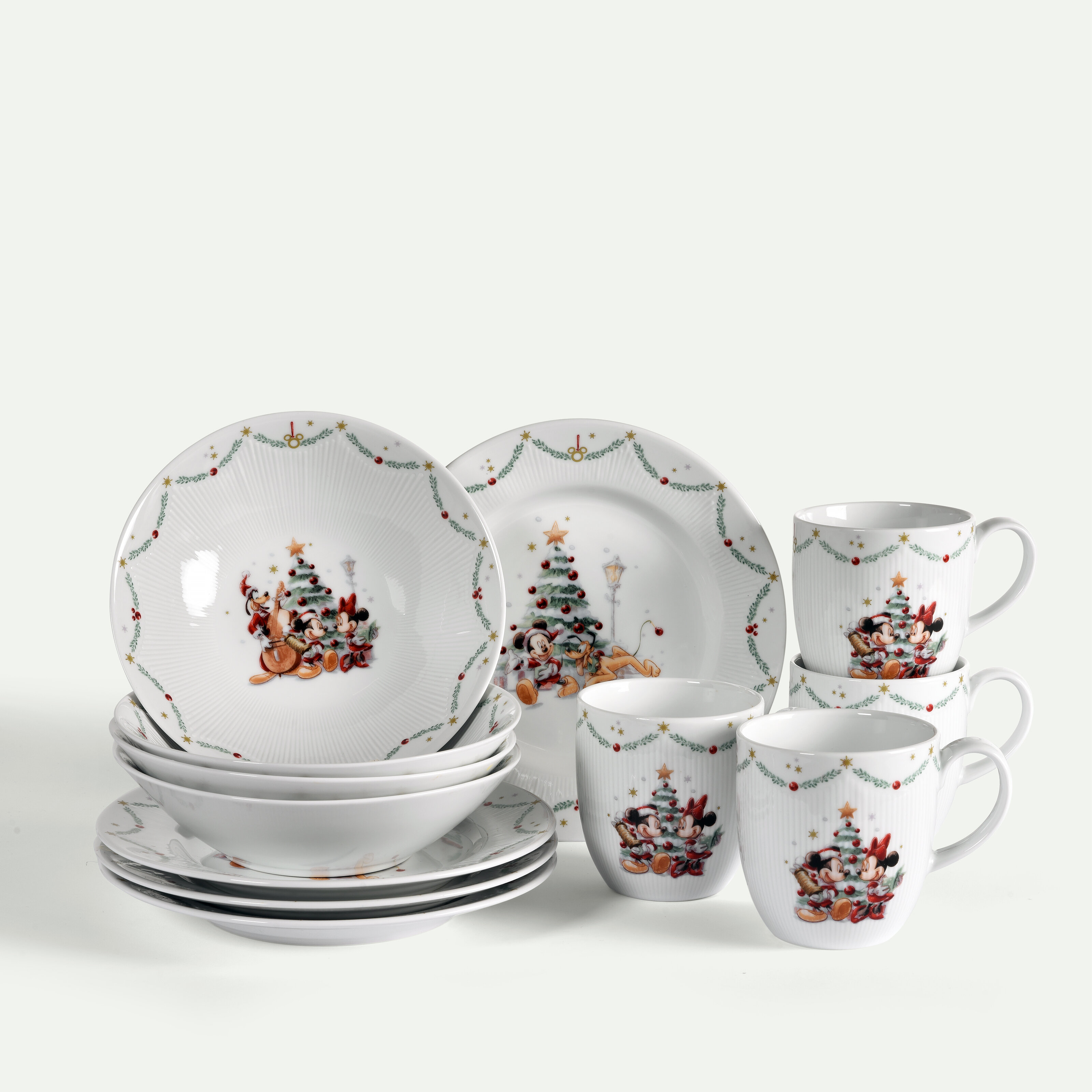 Disney Jul frukost- och kaffeset 12 delar, 4 pers