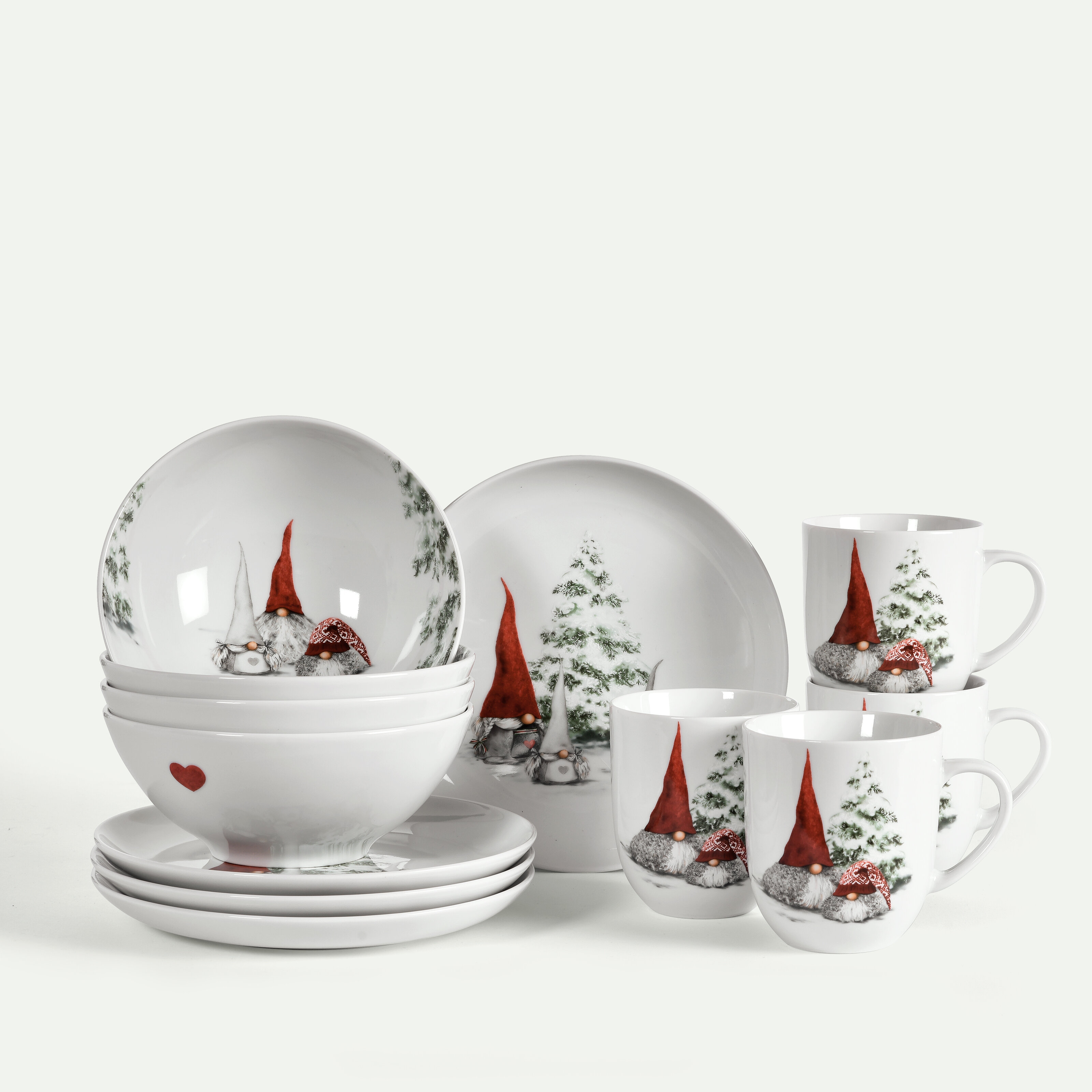 Åsas Tomtejul frukost- och kaffeset 12 delar, 4 pers
