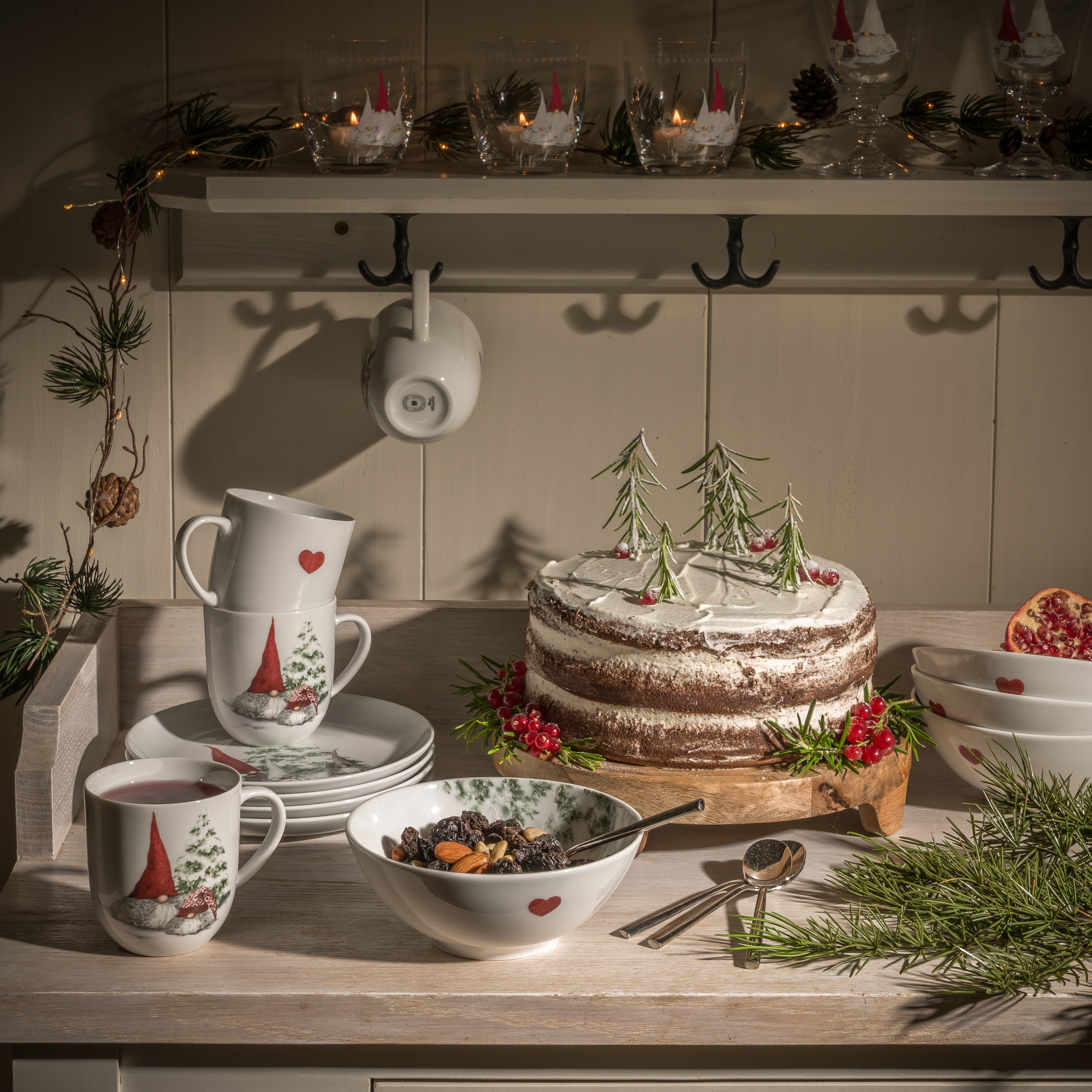 Åsas Jul morgenmads- og kaffesæt, 4 pers