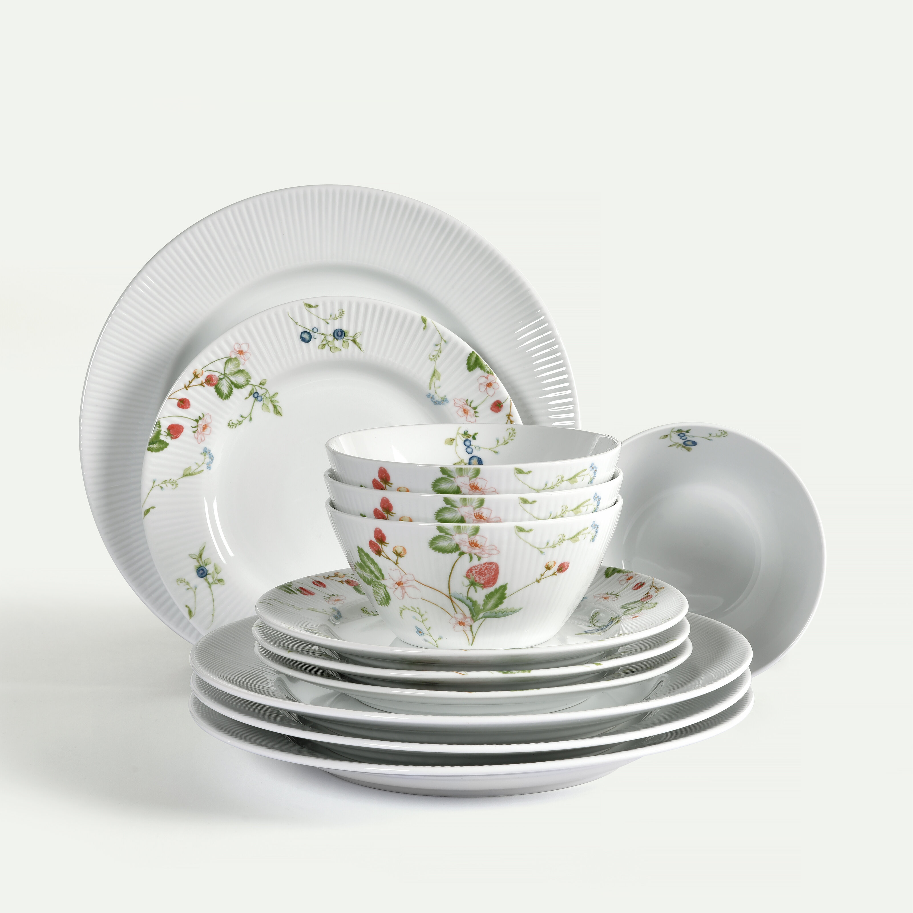 Nordic Dawn Plate Set, 12 Pieces, Summer and Gleam