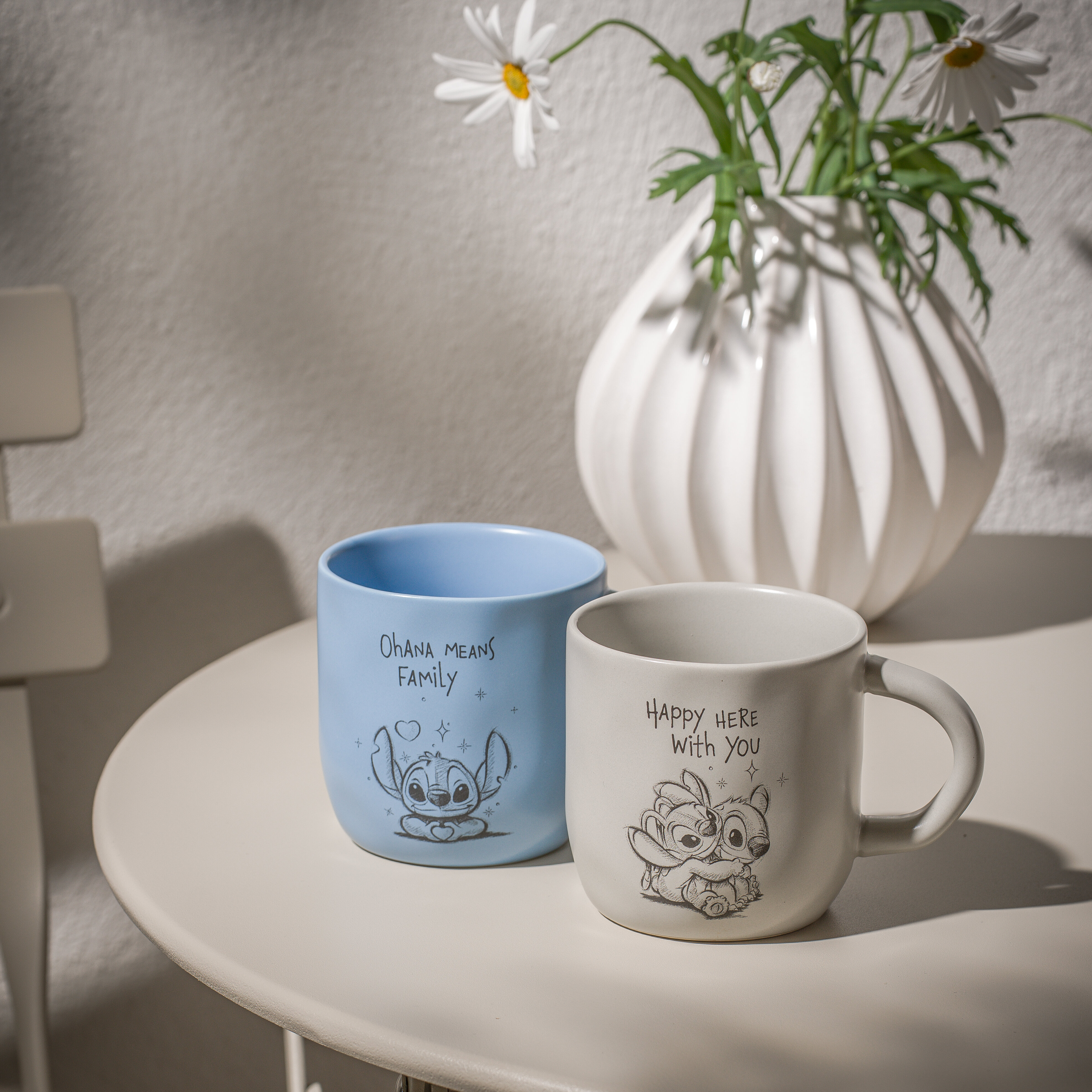 Stitch ontbijt- en koffieset 6-delig, blauw en Grijs 