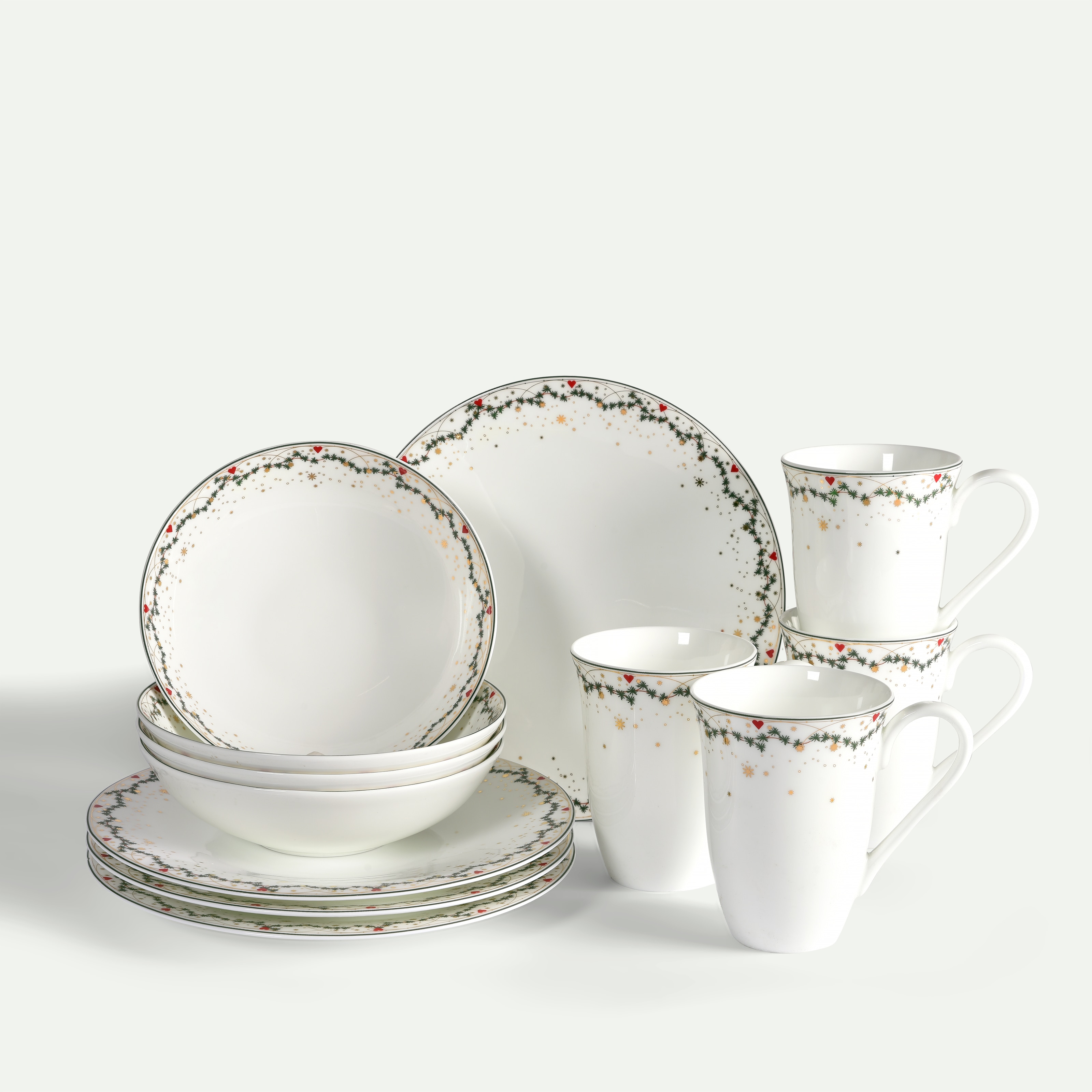 Julminnen frukost- och kaffeset 12 delar