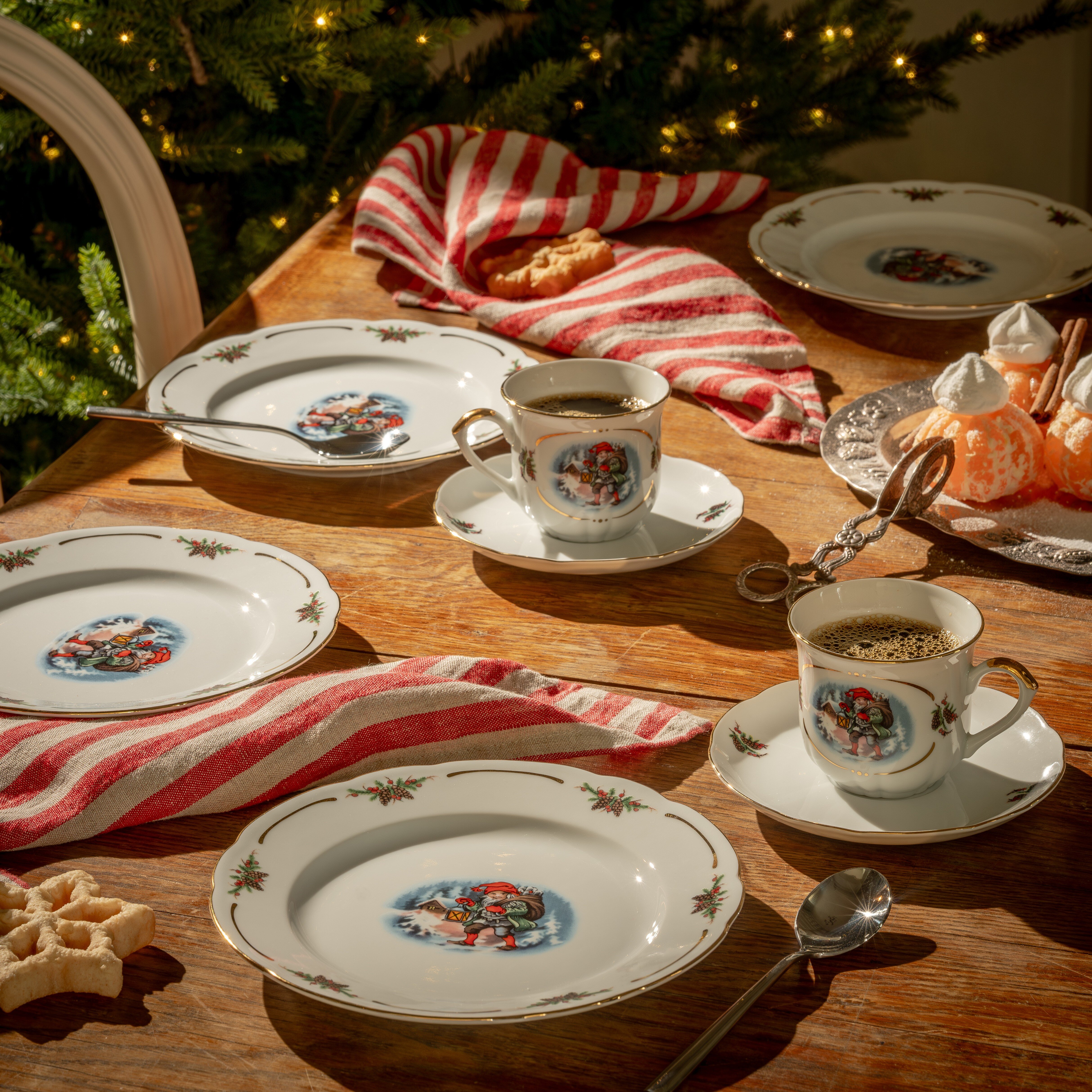 Gammaldags Jul frukost- och kaffeset 12 delar