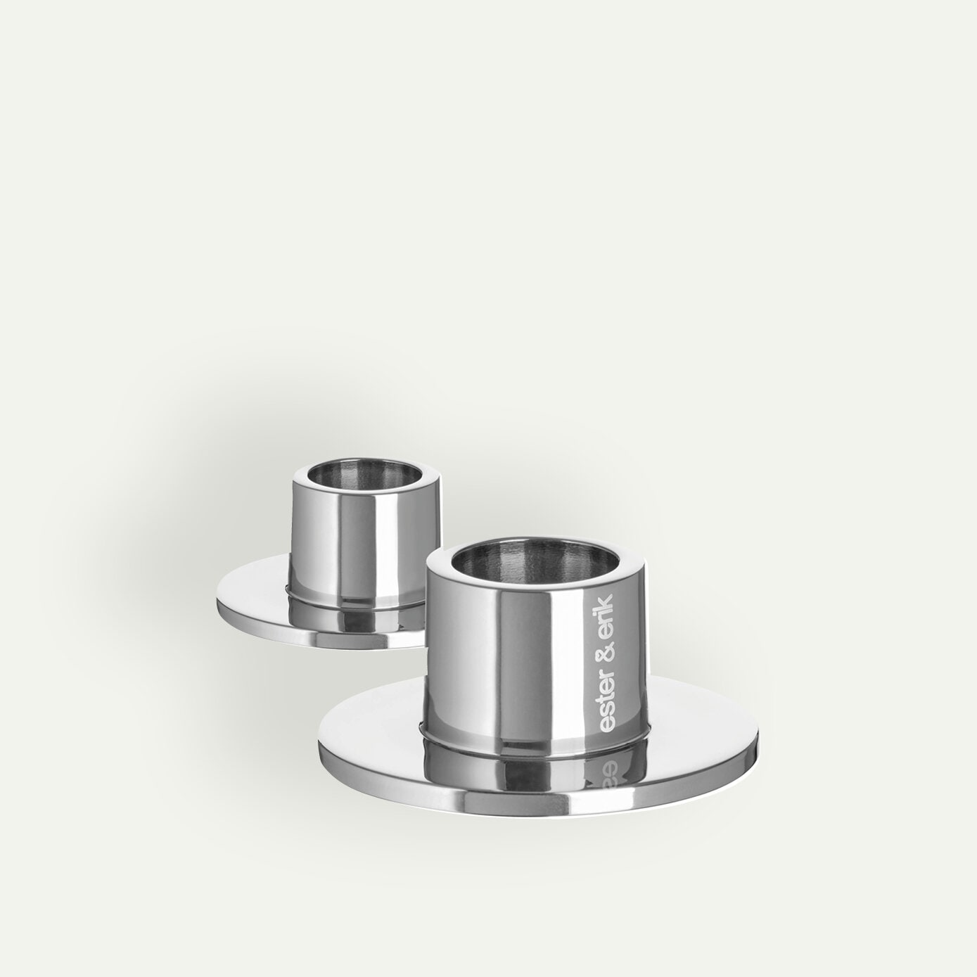 ester & erik ljusstake 6 x 2,5 cm 2-pack, Silver blank