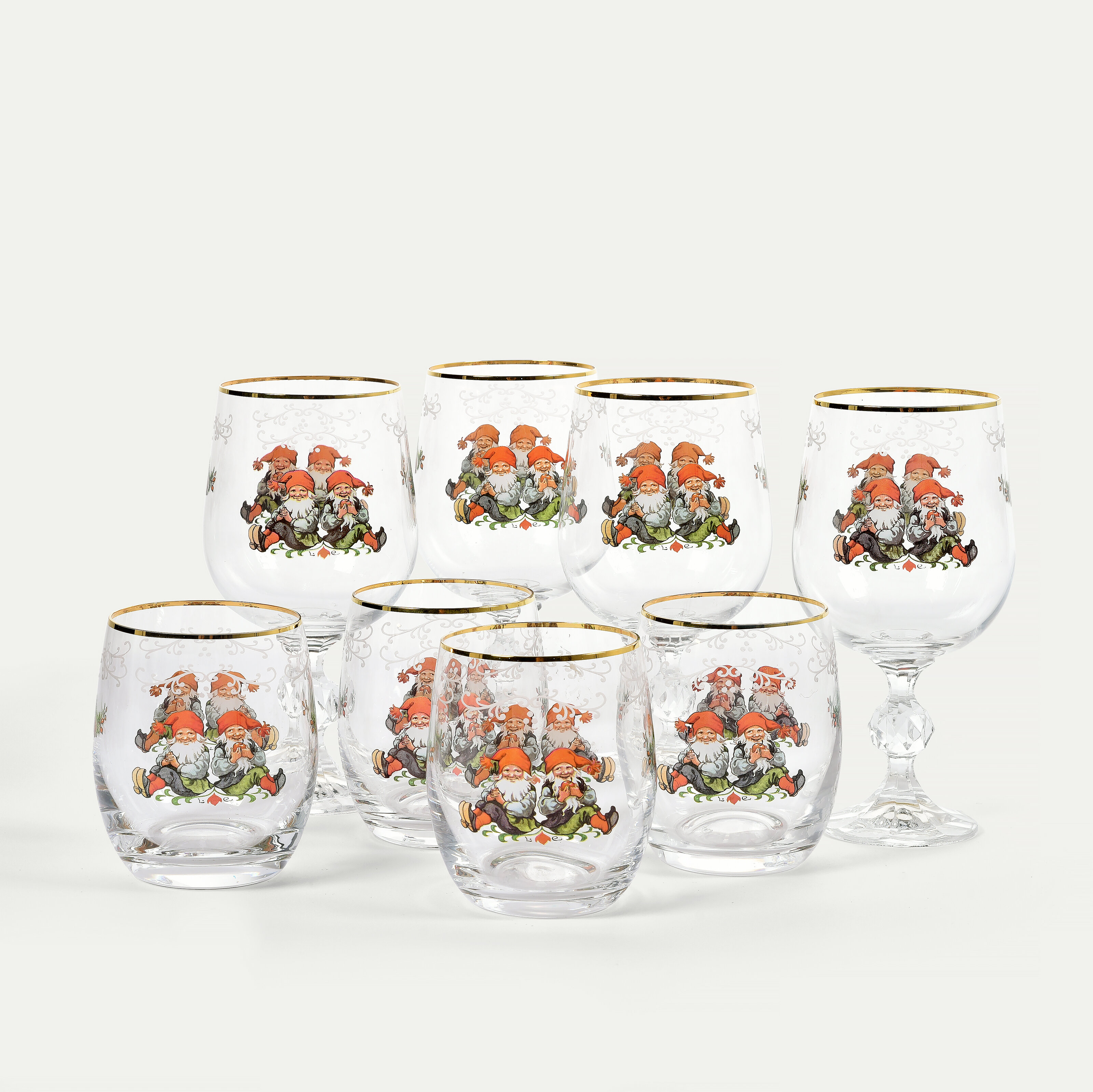 Gammaldags jul glasset 8 delar